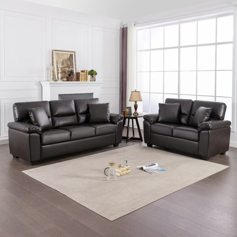 Ebern Designs Dewells Faux Leather Living Room Set And Reviews Wayfair 6228